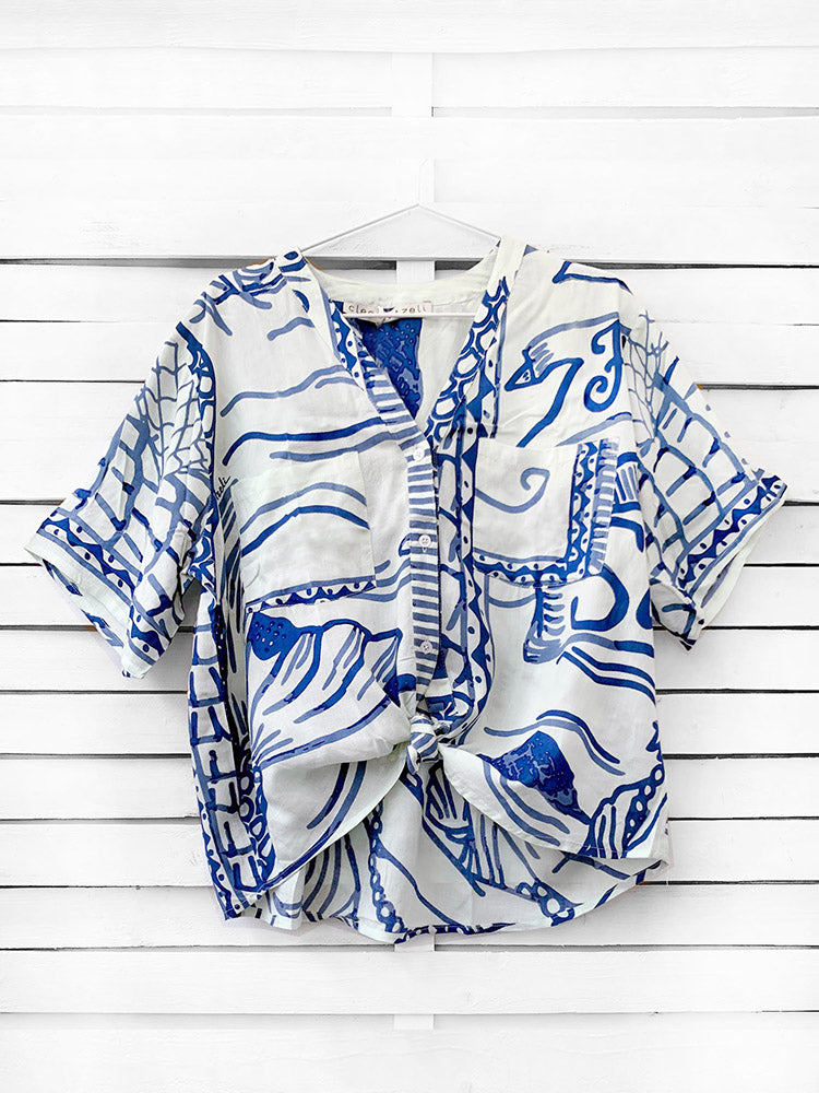 HELLO SAILOR cropped shirt
