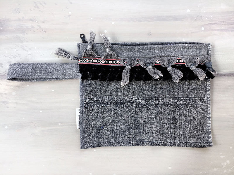 SEA WASHED terry clutch bag