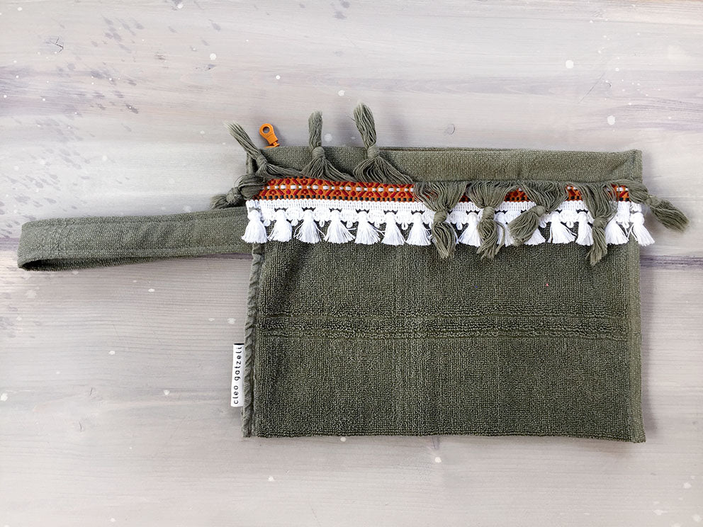 SEA WASHED terry clutch bag