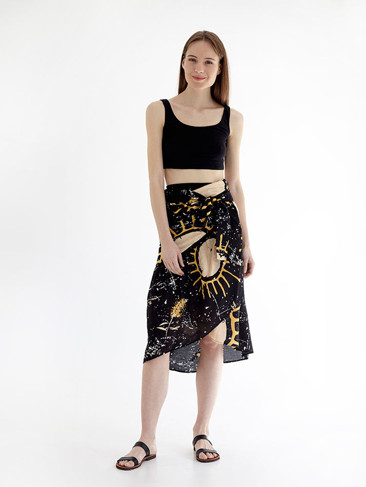 SUNSHINE wrap skirt with frill