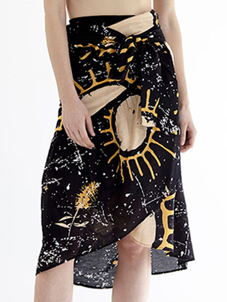 SUNSHINE wrap skirt with frill