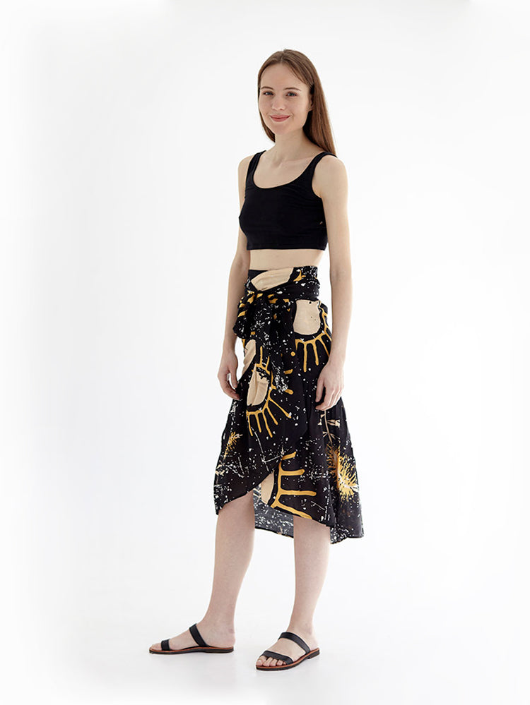 SUNSHINE wrap skirt with frill