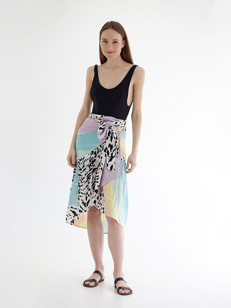 RAINBOW wrap skirt with frill