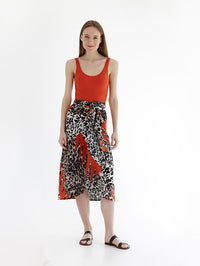 CHEETAH wrap skirt with frill