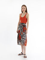 CHEETAH wrap skirt with frill