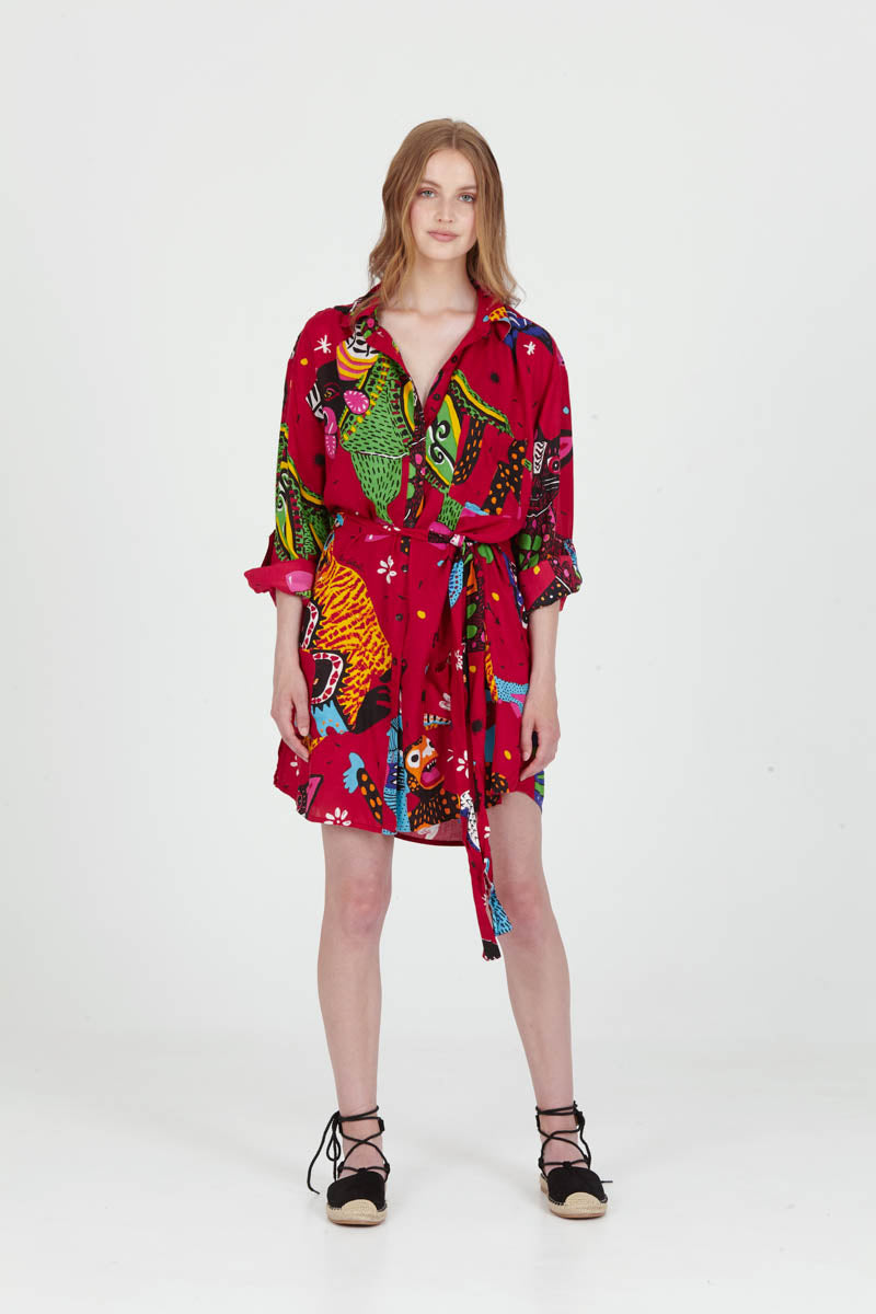 ALEBRIJES boyfriend shirt dress