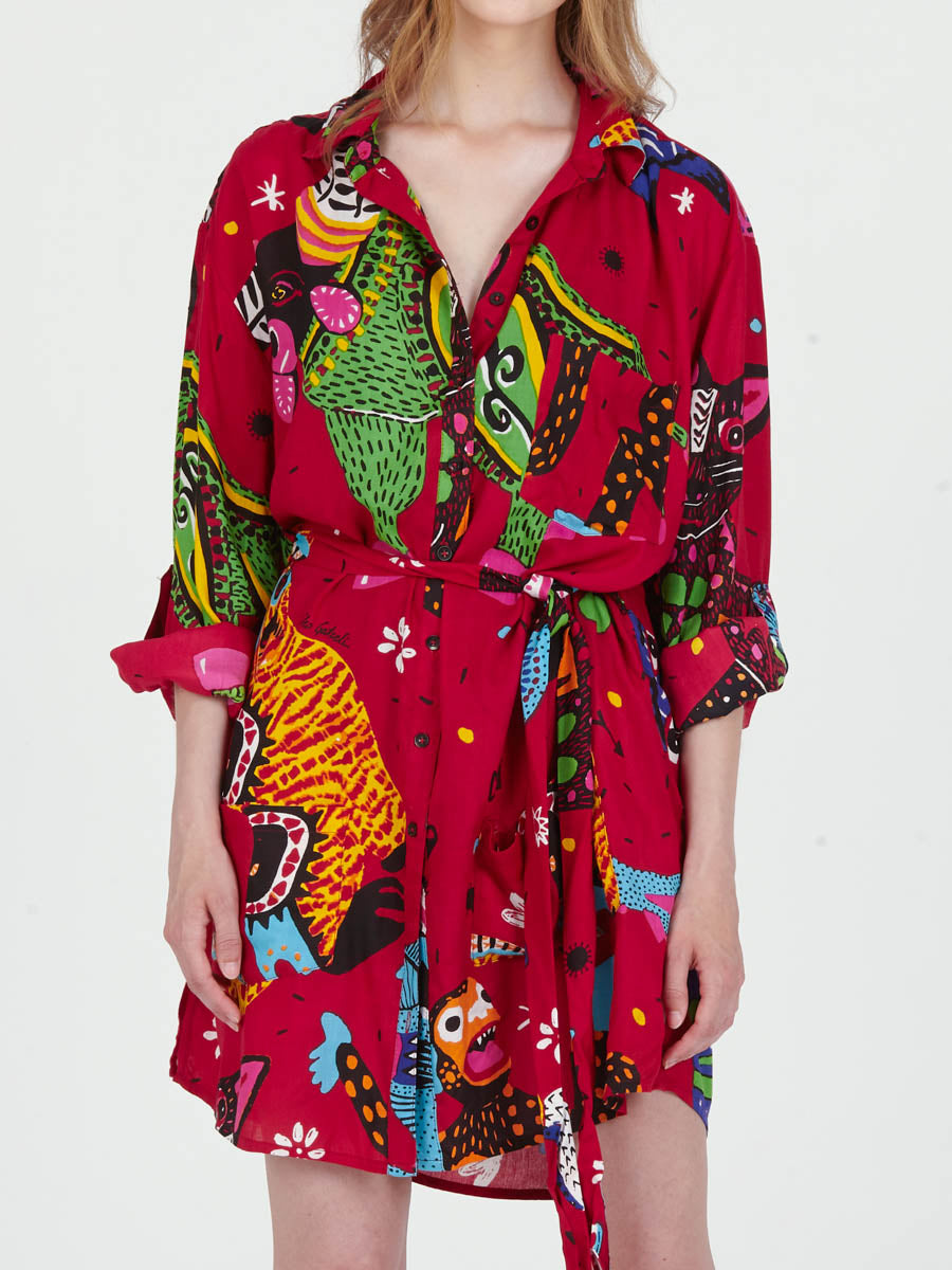 ALEBRIJES boyfriend shirt dress