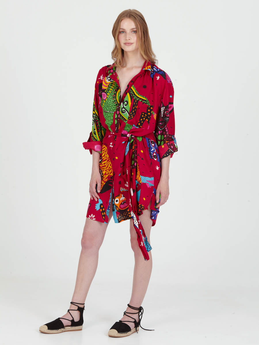 ALEBRIJES boyfriend shirt dress