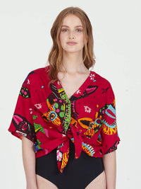 ALEBRIJES cropped shirt