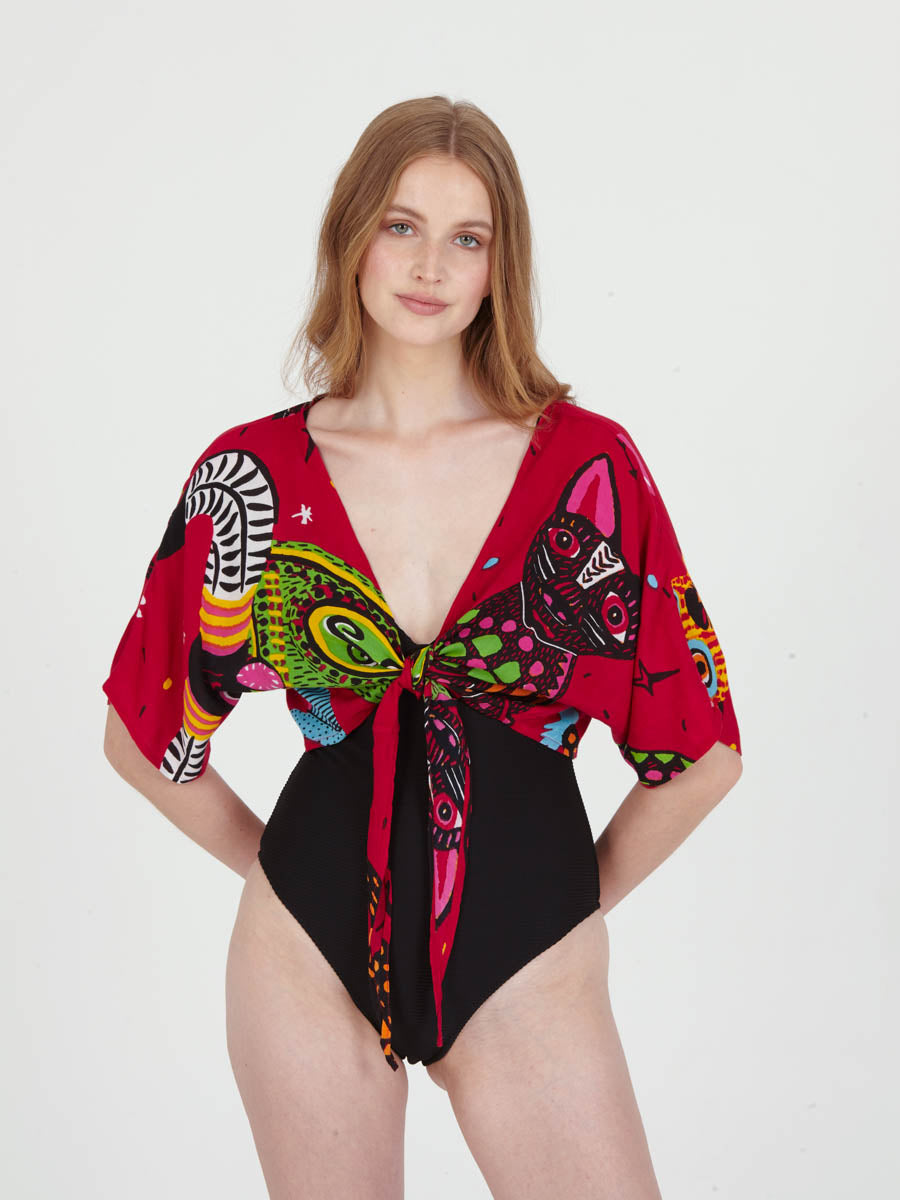 ALEBRIJES tie front top