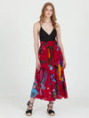 ALEBRIJES midi skirt with extra band on waist back