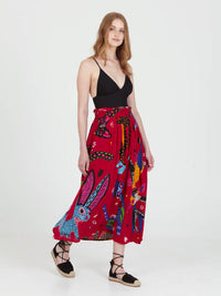 ALEBRIJES midi skirt with extra band on waist back