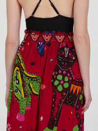 ALEBRIJES midi skirt with extra band on waist back