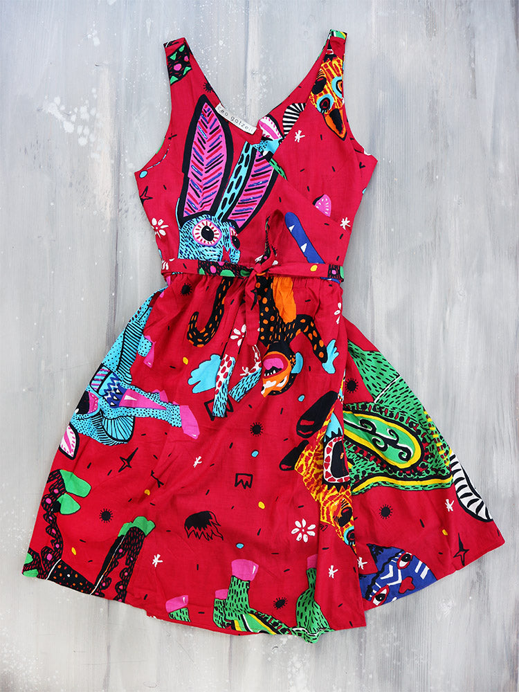 ALEBRIJES midi wrap dress