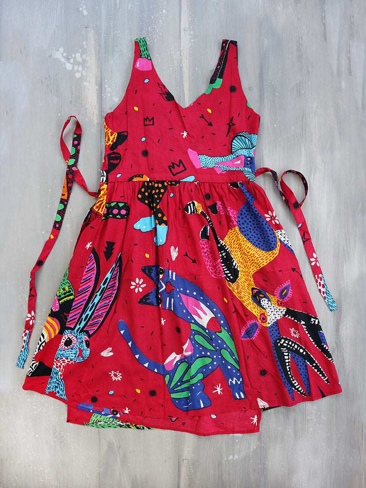 ALEBRIJES midi wrap dress