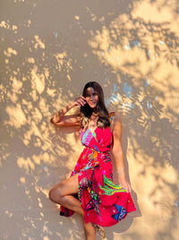 ALEBRIJES midi wrap dress