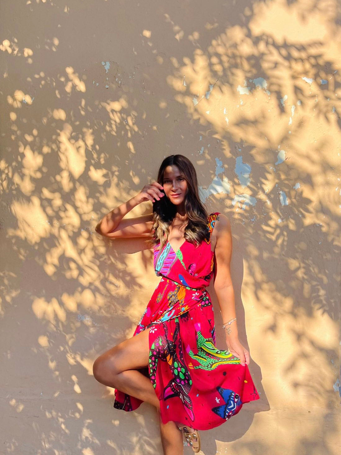 ALEBRIJES midi wrap dress