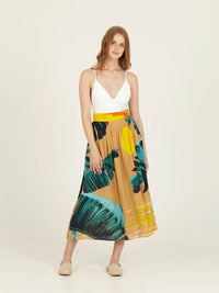 SIESTA midi skirt with extra band on waist back