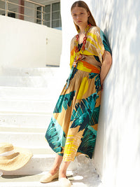 SIESTA midi skirt with extra band on waist back