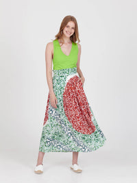 TERRAZZO midi skirt with extra band on waist back