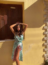 TERRAZZO midi wrap dress