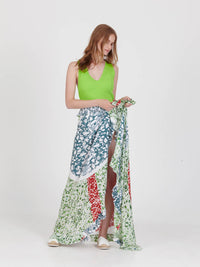 TERRAZZO frilled D-shaped pareo