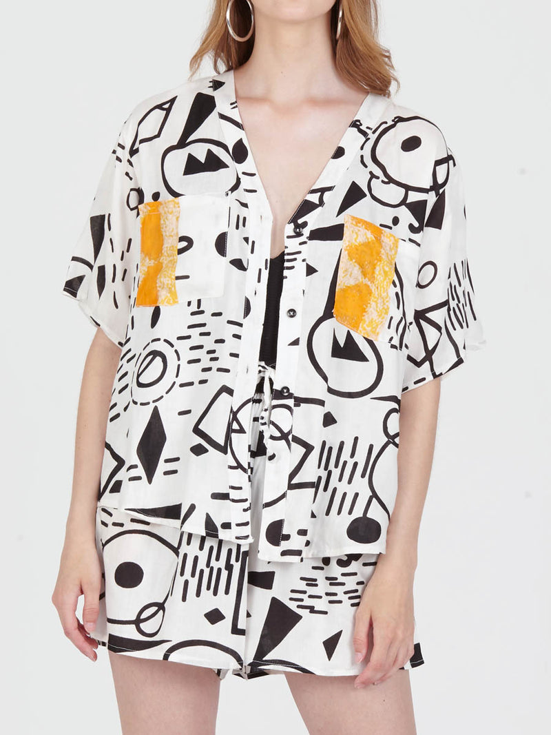 DOODLES cropped shirt