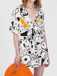 DOODLES cropped shirt