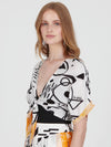 DOODLES tie front top