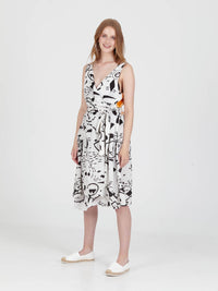 DOODLES midi wrap dress