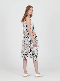DOODLES midi wrap dress