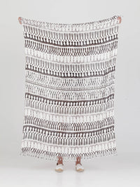 FRINGES WHITE pareo sarong