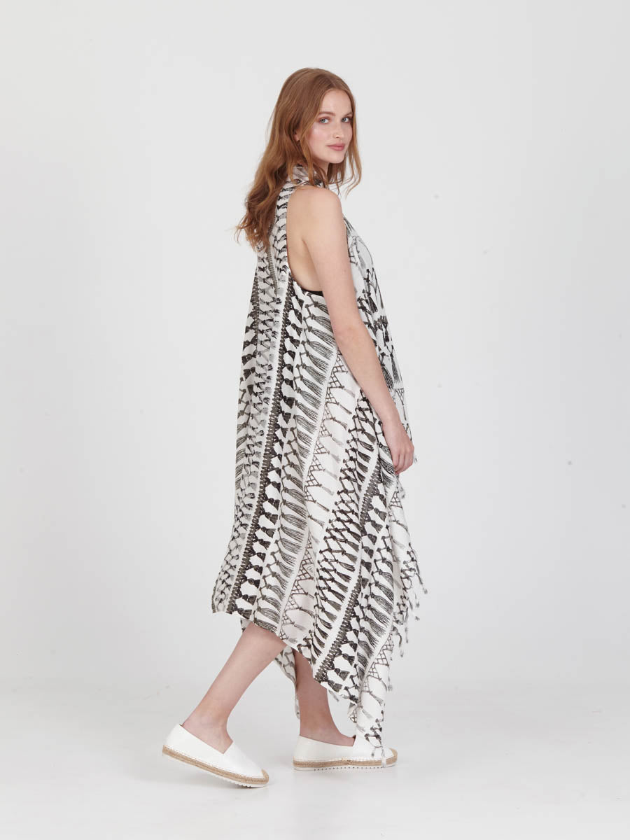 FRINGES WHITE pareo vest