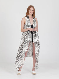 FRINGES WHITE pareo vest
