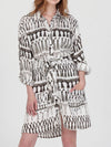 FRINGES WHITE boyfriend shirt dress