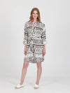 FRINGES WHITE boyfriend shirt dress