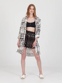 FRINGES WHITE boyfriend shirt dress
