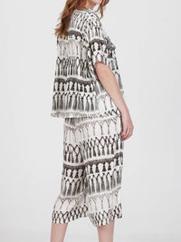 FRINGES WHITE cropped shirt