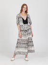 FRINGES WHITE tie front top