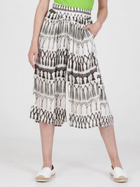 FRINGES WHITE wide leg culotte