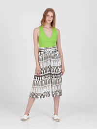 FRINGES WHITE wide leg culotte