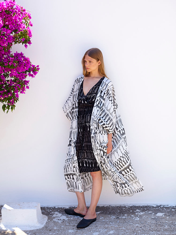 FRINGES WHITE loose shirt dress cleogatzeli FRINGES WHITE loose shirt dress cleogatzeli