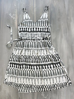 FRINGES WHITE midi wrap dress