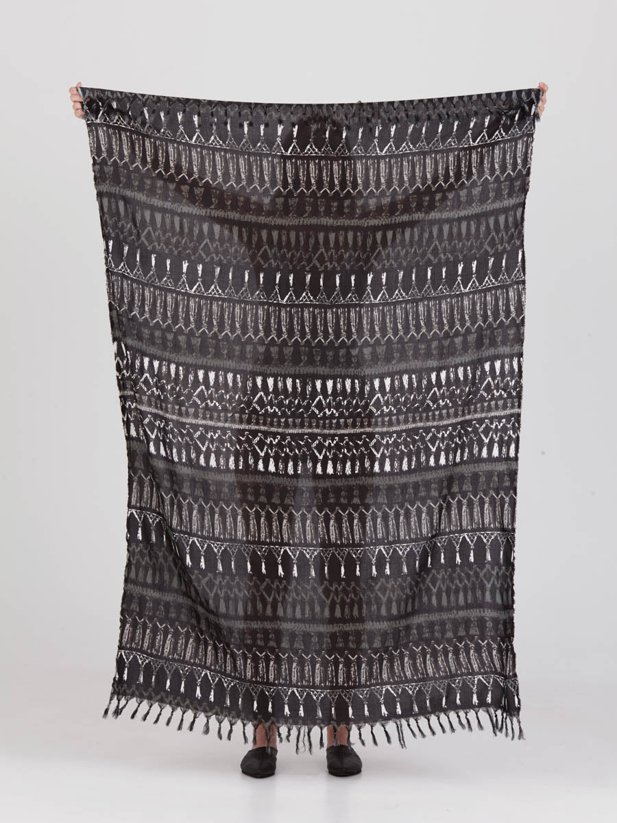 FRINGES BLACK pareo sarong