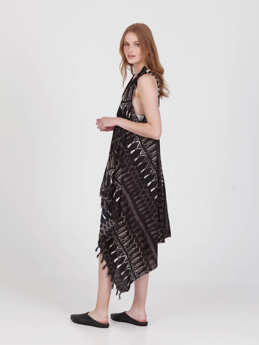 FRINGES BLACK pareo vest
