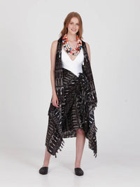 FRINGES BLACK pareo vest