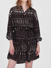 FRINGES BLACK boyfriend shirt dress