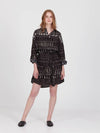 FRINGES BLACK boyfriend shirt dress
