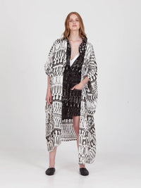 FRINGES BLACK boyfriend shirt dress
