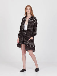FRINGES BLACK boyfriend shirt dress